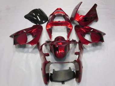 Carenagens Moto Kawasaki ZX6R 2000-2002 - Doce Vermelho Preto Tribal