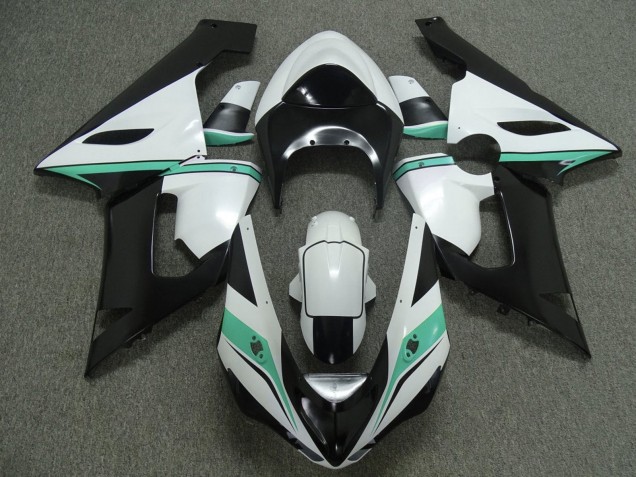 Carenagens Moto Kawasaki ZX6R 2005-2006 - Branco Preto Verde