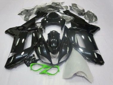 Carenagens Moto Kawasaki ZX6R 2007-2008 - Preto Brilhante Verde Néon