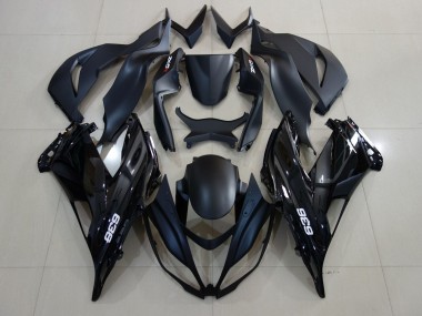 Carenagens Moto Kawasaki ZX6R 2007-2008 - Preto Fosco Preto Brilhante Branco