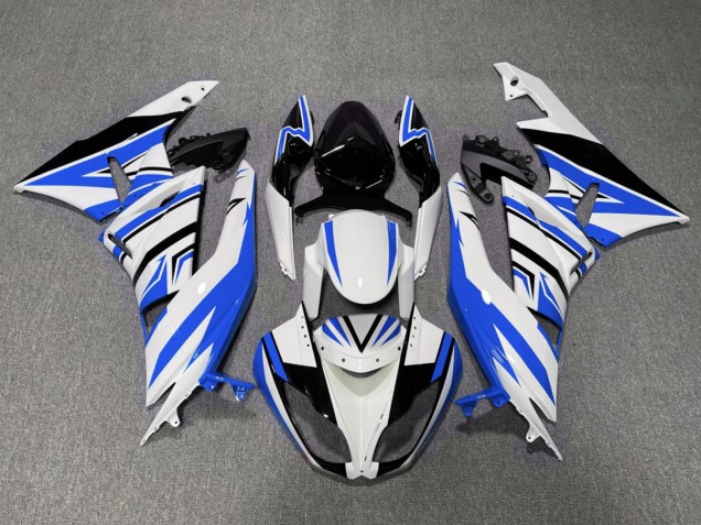 Carenagens Moto Kawasaki ZX6R 2007-2008 - Branco Azul Preto