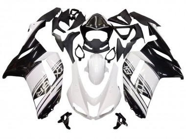 Carenagens Moto Kawasaki ZX6R 2007-2008 - Branco Preto Prata Listra