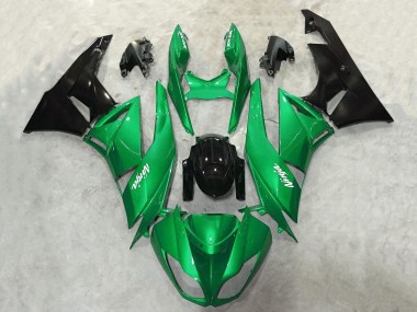 Carenagens Moto Kawasaki ZX6R 2009-2012 - Verde Preto Brilhante Branco Ninja
