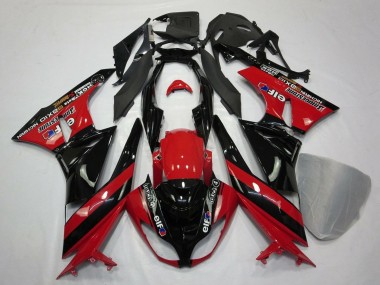 Carenagens Moto Kawasaki ZX6R 2009-2012 - Vermelho Preto Brilhante Elf Touch4 Bridgestone