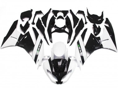 Carenagens Moto Kawasaki ZX6R 2009-2012 - Branco Preto Brilhante