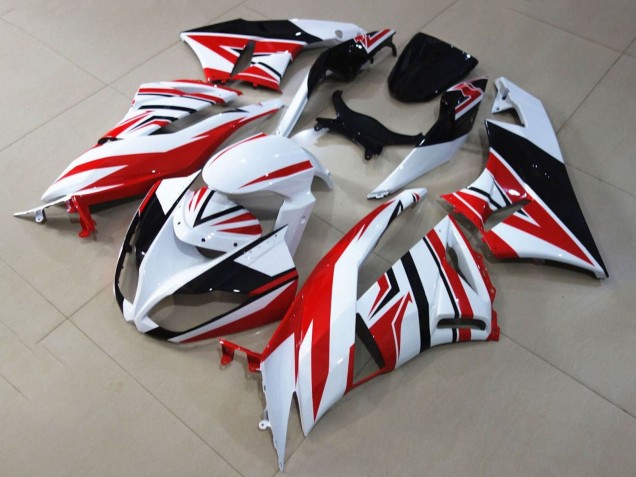 Carenagens Moto Kawasaki ZX6R 2009-2012 - Branco Vermelho Preto