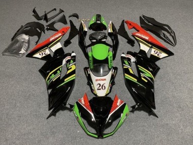 Carenagens Moto Kawasaki ZX6R 2009-2012 - Verde Preto Brilhante Branco Vermelho Showr 26