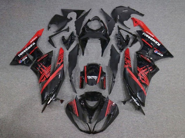 Carenagens Moto Kawasaki ZX6R 2009-2012 - Preto Brilhante Vermelho Monstro