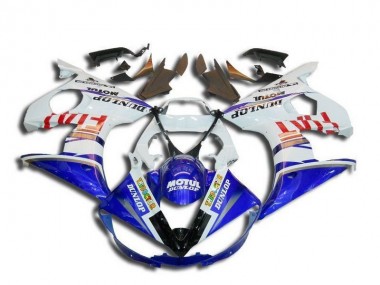 Carenagens Moto Yamaha YZF R6 2003-2004 - Branco Azul Vermelho Fiat Motul Dunlop Michelin