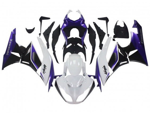 Carenagens Moto Kawasaki ZX6R 2009-2012 - Roxo Branco Preto