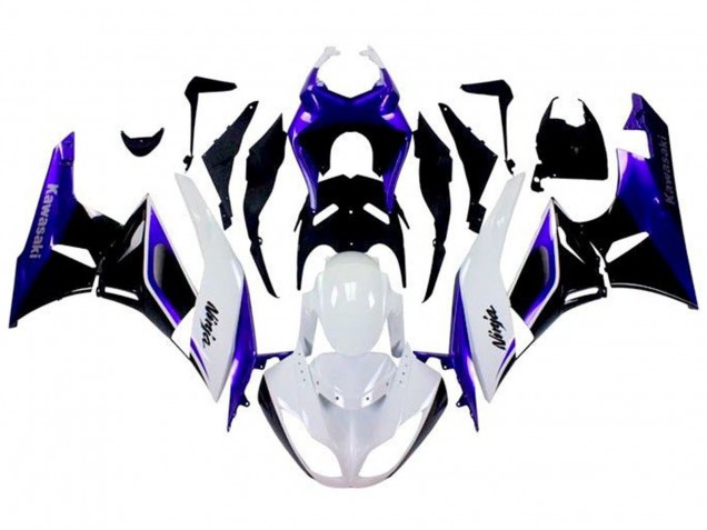 Carenagens Moto Kawasaki ZX6R 2009-2012 - Azul Branco Preto