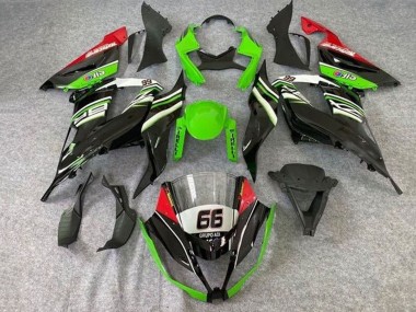 Carenagens Moto Kawasaki ZX6R 2013-2018 - Verde Branco Preto Vermelho Elf 66