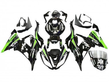 Carenagens Moto Kawasaki ZX6R 2013-2018 - Preto Brilhante Verde Branco Monstro Neve