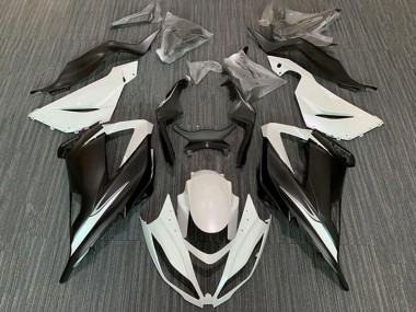 Kits Carenagem Moto Kawasaki ZX6R 2013-2018 - Branco Preto Fosco
