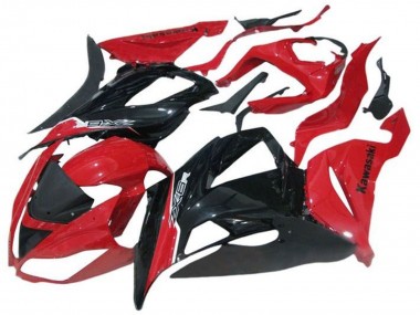 Carenagem Moto Kawasaki ZX6R 2013-2018 - Vermelho Preto Brilhante