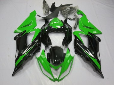 Carenagem Moto Kawasaki ZX6R 2013-2018 - Verde Preto Brilhante