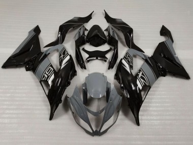 Carenagens Moto Kawasaki ZX6R 2013-2018 - Nardo Cinzento Preto Brilhante
