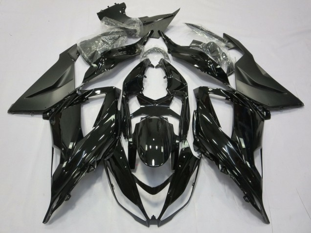 Carenagem Moto Kawasaki ZX6R 2013-2018 - Preto Brilhante Preto Fosco