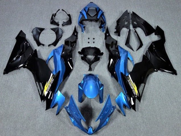 Carenagens Moto Kawasaki ZX6R 2019-2022 - Azul Preto Brilhante Amarelo