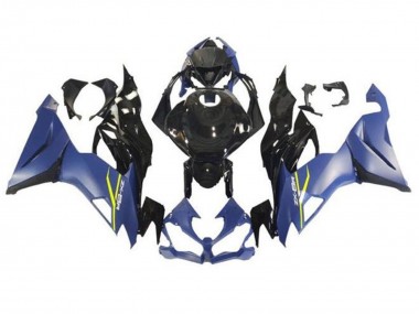 Carenagens Moto Kawasaki ZX6R 2019-2022 - Matte Azul Preto Brilhante