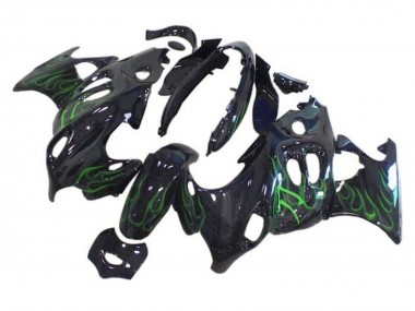 Carenagens Moto Suzuki GSX600F/GSX750F 2004-2006 - Preto Brilhante Verde Chama