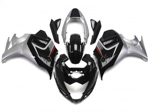 Carenagens Moto Suzuki GSX650F 2008-2013 - Preto Brilhante Prata