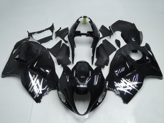 Carenagens Moto Suzuki GSXR 1300 Hayabusa 1996-2007 - Preto Brilhante Branco Decal