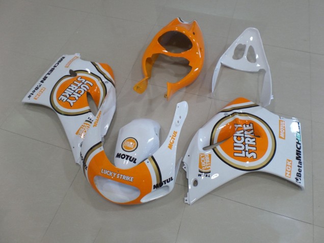 Carenagens Moto Suzuki RGV250 VJ22 1991-1996 - Branco Laranja Lucky Strike Motul