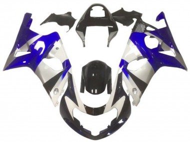 Carenagens Moto Suzuki GSXR1000 2000-2002 - Prata Azul Preto Brilhante