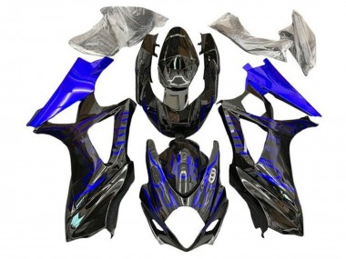 Carenagens Moto Suzuki GSXR 1000 2005-2006 - Preto Azul Chama