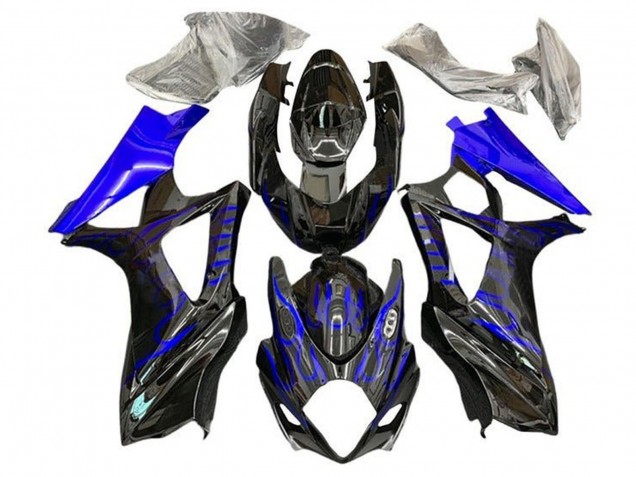 Carenagens Moto Suzuki GSXR 1000 2005-2006 - Preto Azul Chama