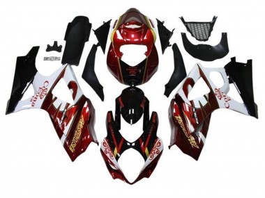 Carenagens Moto Suzuki GSXR 1000 2005-2006 - Preto Vermelho Branco Ouro