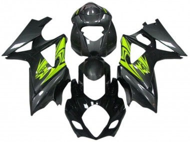 Carenagens Moto Suzuki GSXR 1000 2005-2006 - Preto Cinzento Amarelo Néon