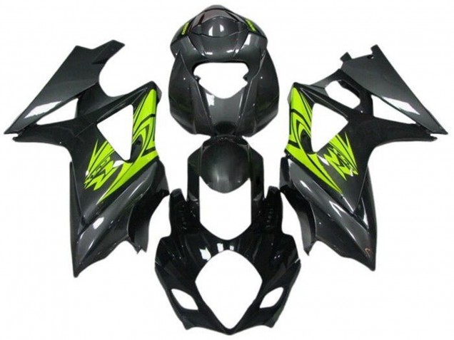 Carenagens Moto Suzuki GSXR 1000 2005-2006 - Preto Cinzento Amarelo Néon