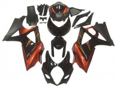 Carenagens Moto Suzuki GSXR 1000 2005-2006 - Preto Brilhante Preto Fosco Laranja