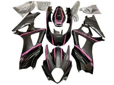 Carenagens Moto Suzuki GSXR 1000 2005-2006 - Preto Brilhante Preto Fosco Rosa