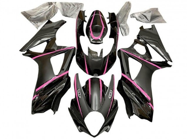 Carenagens Moto Suzuki GSXR 1000 2005-2006 - Preto Brilhante Preto Fosco Rosa