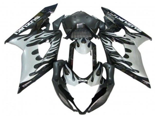 Carenagens Moto Suzuki GSXR 1000 2005-2006 - Preto Branco Chama