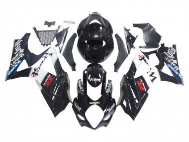 Carenagens Moto Suzuki GSXR 1000 2005-2006 - Preto Brilhante Branco West