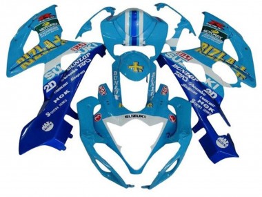 Carenagens Moto Suzuki GSXR 1000 2005-2006 - Azul Branco Listra Rizla