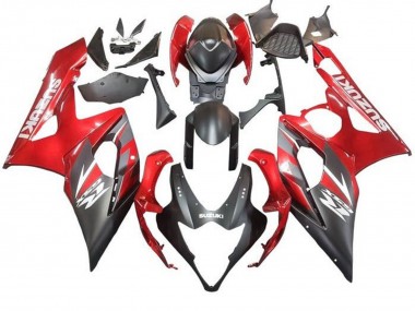 Carenagem Moto Suzuki GSXR 1000 2005-2006 - Preto Fosco Vermelho