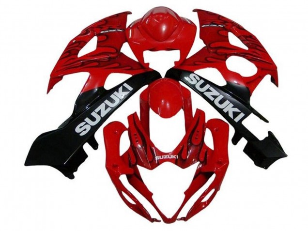 Carenagens Moto Suzuki GSXR 1000 2005-2006 - Vermelho Preto Chama Branco