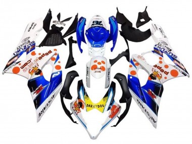 Carenagens Moto Suzuki GSXR 1000 2005-2006 - Branco Azul Laranja Amarelo Dark Dog