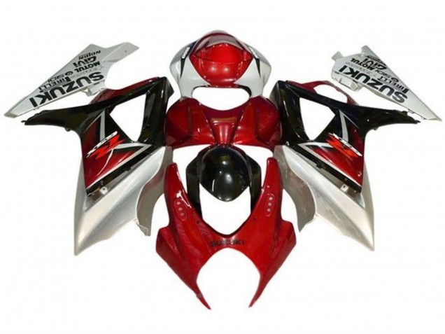 Carenagens Moto Suzuki GSXR 1000 2007-2008 - Vermelho Preto Prata