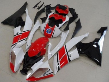 Plástico ABS Yamaha YZF R6 2008-2016 - Branco Vermelho Preto Brilhante