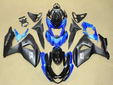 Carenagens Moto Suzuki GSXR 1000 2009-2016 - Preto Fosco Azul Preto Brilhante Cinzento