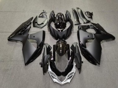 Carenagens Moto Suzuki GSXR 1000 2009-2016 - Preto Fosco Preto Brilhante Prata