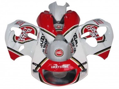 Carenagens Moto Suzuki GSXR 600 / GSXR 750 1996-2000 - Branco Vermelho Lucky Strike