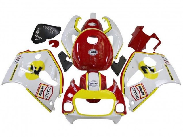 Carenagens Moto Suzuki GSXR 600 / GSXR 750 1996-2000 - Branco Vermelho Amarelo Texaco