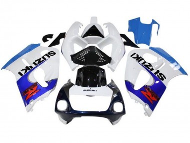Carenagens Moto Suzuki GSXR 600 / GSXR 750 1996-2000 - Branco Triple Azul Preto Vermelho